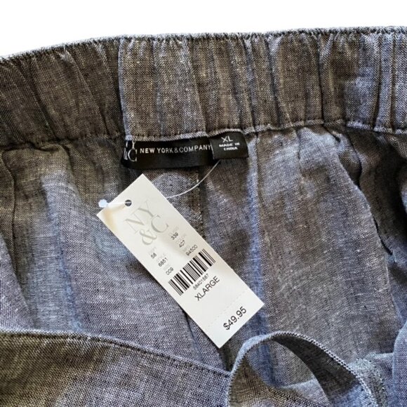 NWT New York & Co Linen Blend High Waisted Jogger Pants XLarge - Picture 3 of 5